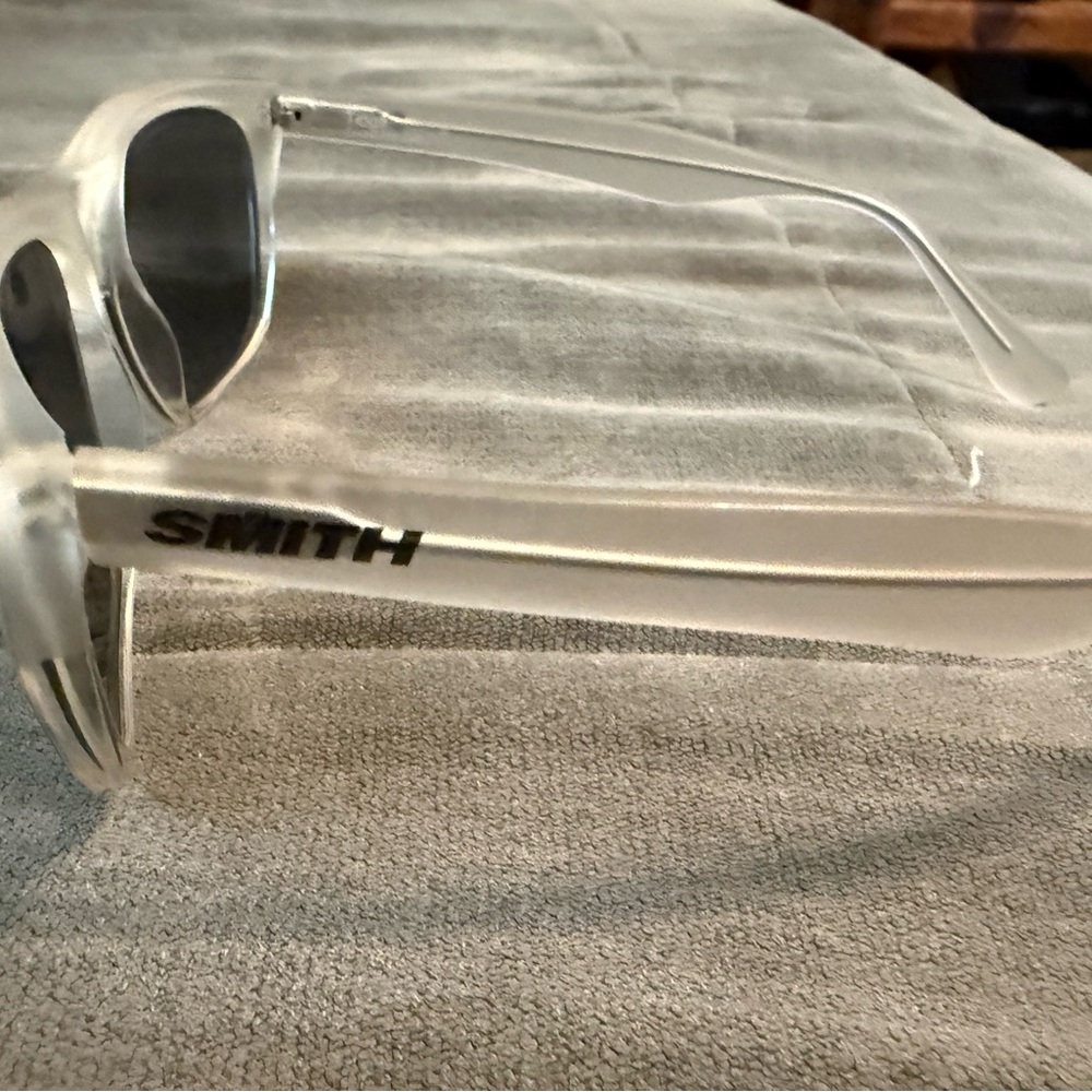 Smith Optics Tioga - Polarized Frosted Clear Sunglasses with Dark Lenses - Picture 2 of 7